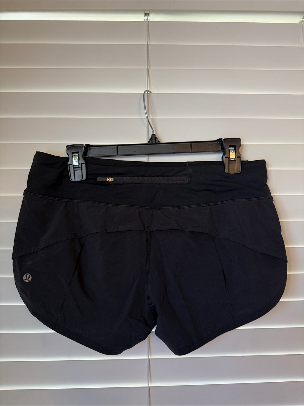 lululemon athletica Black Women's Athletic Shorts with Rear Zip Pocket